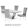 Kery 5pc Dining Table Set | Modern Gray Faux Marble | 4 Side Chairs BM338119