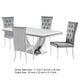 Kery 5pc Dining Table Set | Modern Gray Faux Marble | 4 Side Chairs BM338119