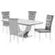 Kery 5pc Dining Table Set | Modern Gray Faux Marble | 4 Side Chairs