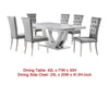 Kery 7pc Dining Table Set | Modern Gray Faux Marble | 6 Side Chairs BM338120