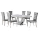 Kery 7pc Dining Table Set | Modern Gray Faux Marble | 6 Side Chairs