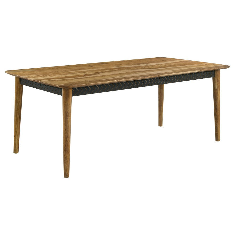 Hom 5pc Dining Table Set | Natural Brown Sheesham | Espresso Leather BM338125