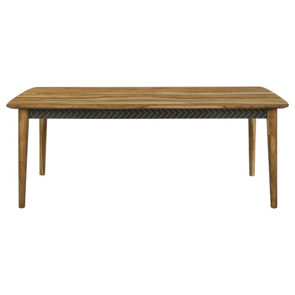 Hom 5pc Dining Table Set | Natural Brown Sheesham | Espresso Leather BM338125