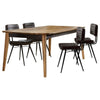 Hom 5pc Dining Table Set | Natural Brown Sheesham | Espresso Leather