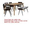Hom 6pc Dining Table Set | Natural Brown Sheesham | Espresso Leather BM338126