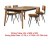 Hom 5pc Dining Table Set | Natural Sheesham Top | Camel Brown Leather BM338127