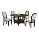 Tipa 5pc Dining Table Set | Dark Brown Round Wood Top | Storage Base