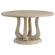 Eva 5pc Dining Table Set | White Washed Round Wood Top | Beige Chairs BM338131