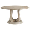 Eva 5pc Dining Table Set | White Washed Round Wood Top | Beige Chairs BM338131