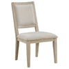 Eva 5pc Dining Table Set | White Washed Round Wood Top | Beige Chairs BM338131