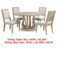Eva 5pc Dining Table Set | White Washed Round Wood Top | Beige Chairs BM338131