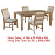 Rune 5pc Dining Table Set | Natural Brown | 4 Oatmeal Gray Chairs BM338132