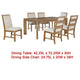 Rune 7pc Dining Table Set | Natural Brown | 6 Oatmeal Gray Chairs BM338133