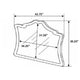 Lino Dresser Mirror | Curved Frame | Nailhead Trim | Cream Velvet 43"