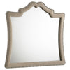 Lino Dresser Mirror | Curved Frame | Nailhead Trim | Cream Velvet 43"