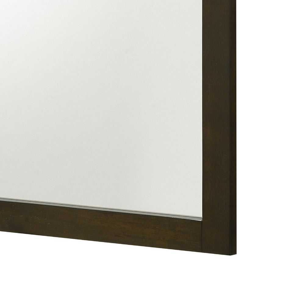 Wlly Dresser Mirror with Wide Frame | 39" Dark Brown Hardwood
