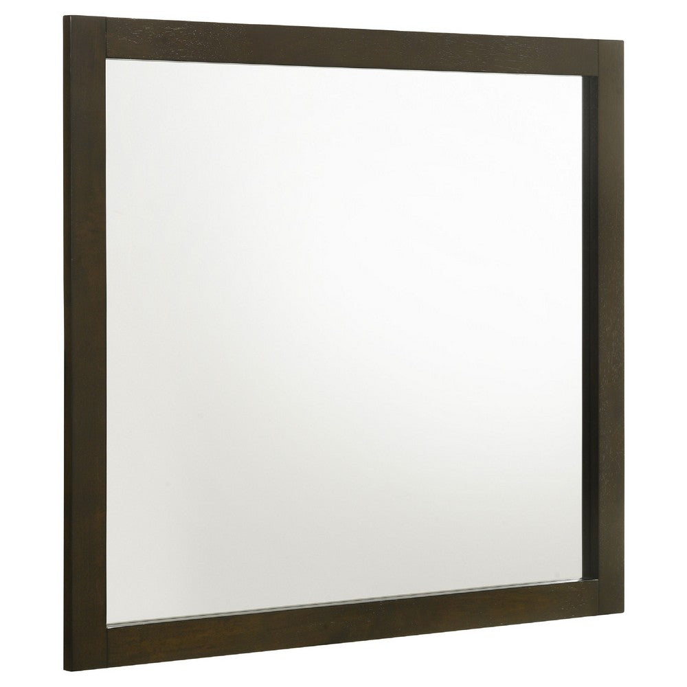 Wlly Dresser Mirror with Wide Frame | 39" Dark Brown Hardwood