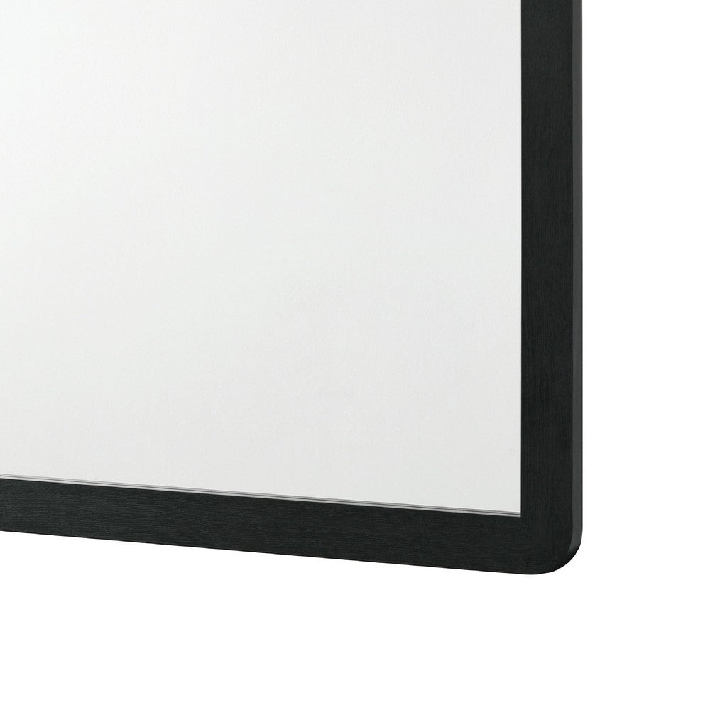 Cavy Dresser Mirror | Rounded Corners and Flat Glass | Black Melamine BM338137