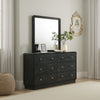 Cavy Dresser Mirror | Rounded Corners and Flat Glass | Black Melamine