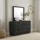 Cavy Dresser Mirror | Rounded Corners and Flat Glass | Black Melamine