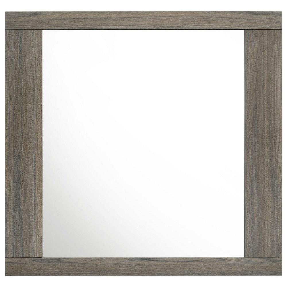 Fene Rectangular Dresser Mirror | Flat Glass | 38’’ Gray Oak Melamine BM338139