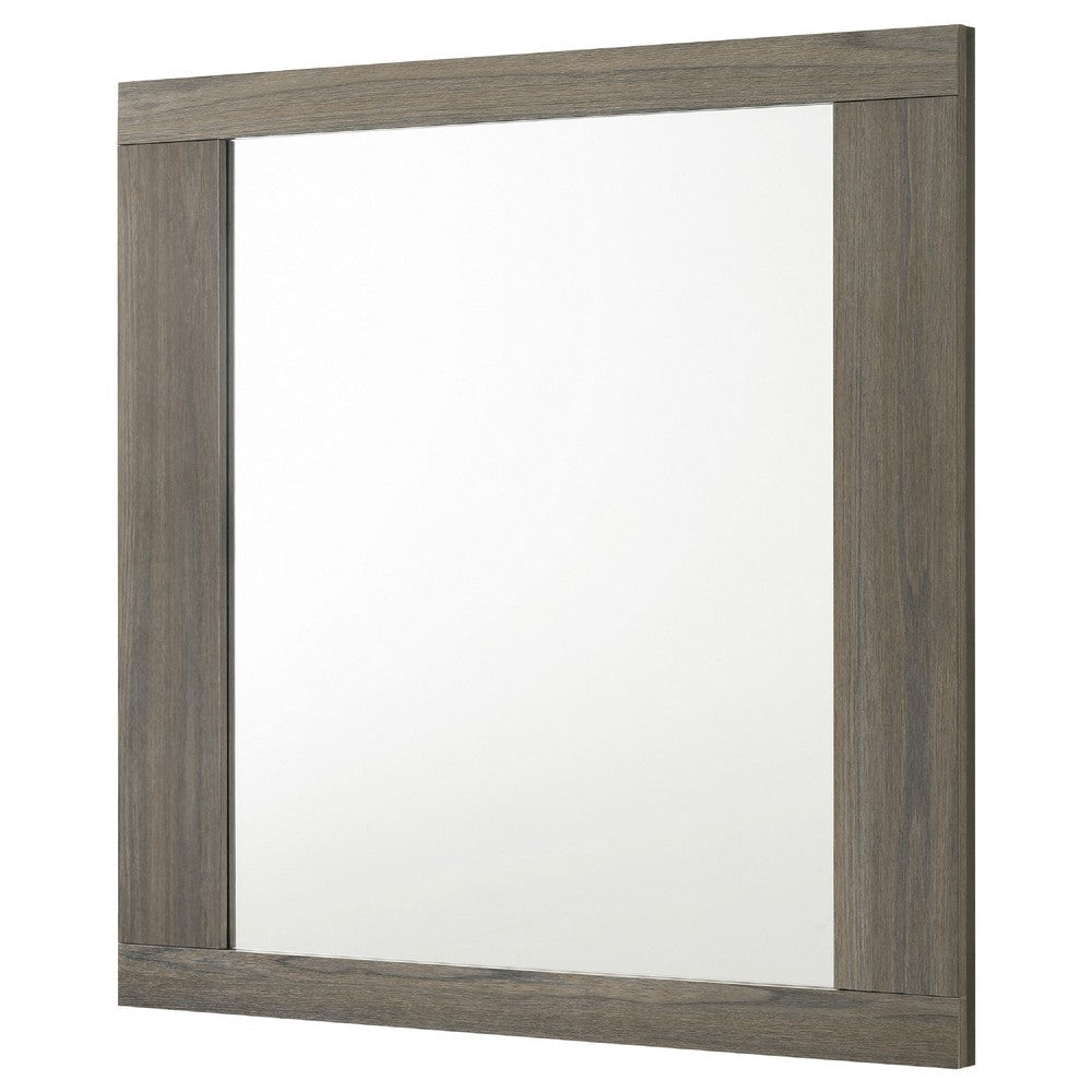 Fene Rectangular Dresser Mirror | Flat Glass | 38’’ Gray Oak Melamine BM338139