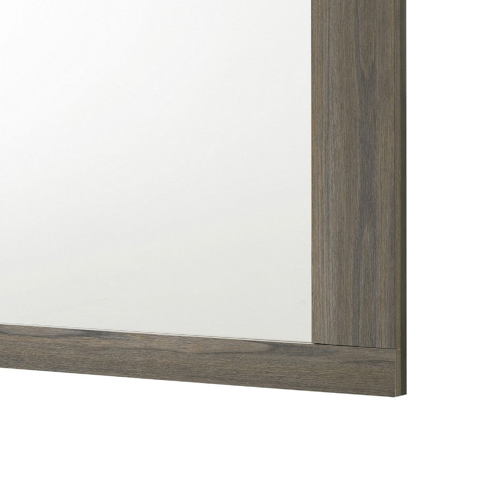 Fene Rectangular Dresser Mirror | Flat Glass | 38’’ Gray Oak Melamine BM338139