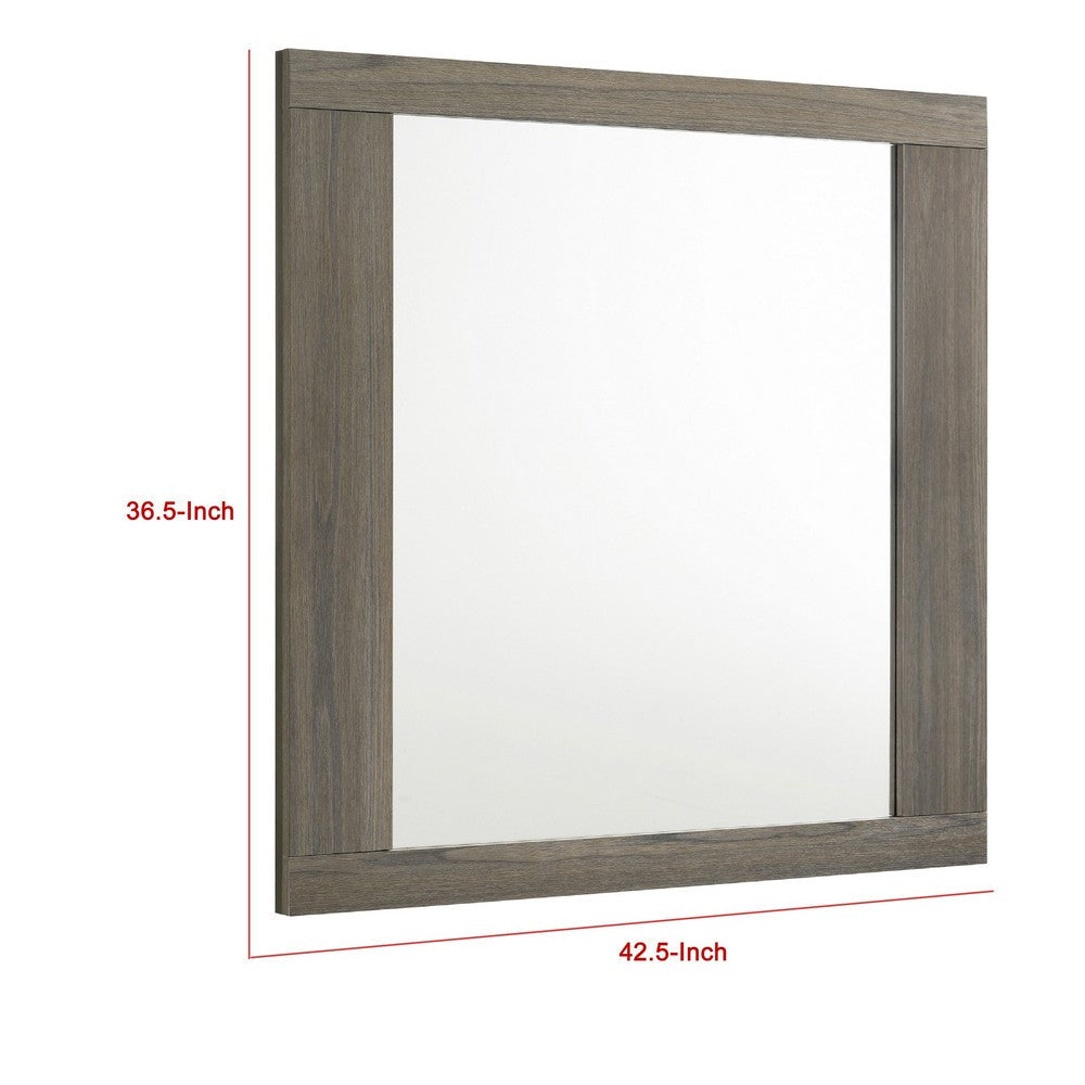 Fene Rectangular Dresser Mirror | Flat Glass | 38’’ Gray Oak Melamine BM338139