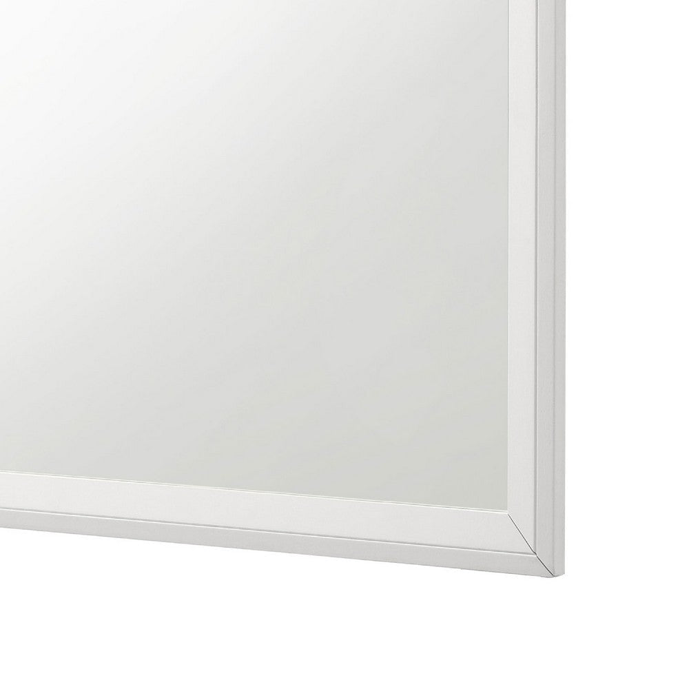 Noro Dresser Mirror with Slim Trim | Open Mitered Corners | White Wood BM338140