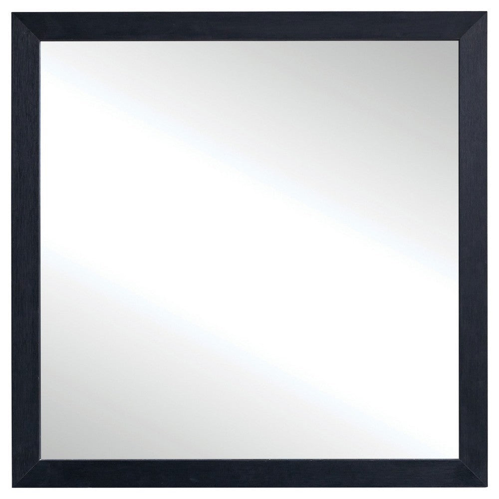 Dex Rectangular Dresser Mirror | Non-Beveled Glass | Black Melamine BM338141