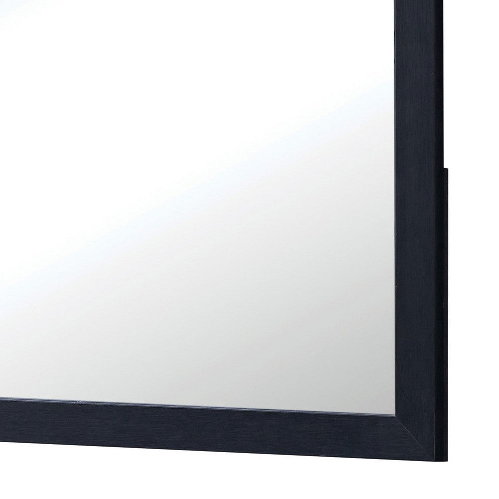 Dex Rectangular Dresser Mirror | Non-Beveled Glass | Black Melamine BM338141