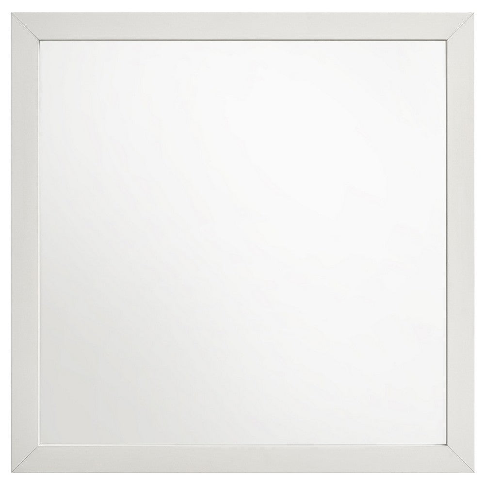 Dex Rectangular Dresser Mirror | Non-Beveled Glass | White Melamine