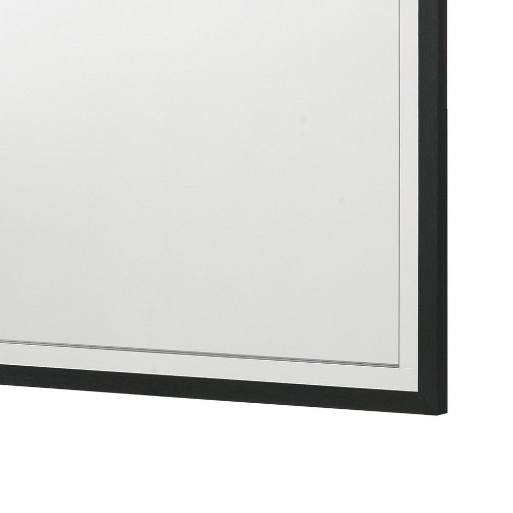 Jenny Square Dresser Mirror | Polished Chrome Trim | Black Melamine BM338143