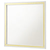 Jenny Square Dresser Mirror | Polished Golden Trim | White Melamine BM338144