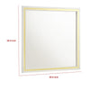 Jenny Square Dresser Mirror | Polished Golden Trim | White Melamine BM338144