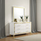 Jenny Square Dresser Mirror | Polished Golden Trim | White Melamine