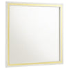 Jenny Square Dresser Mirror | Polished Golden Trim | White Melamine