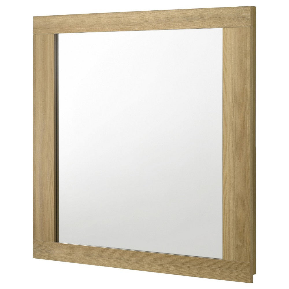 Hyle Rectangular Dresser Mirror | Italian-Inspired Design | Brown Wood BM338145