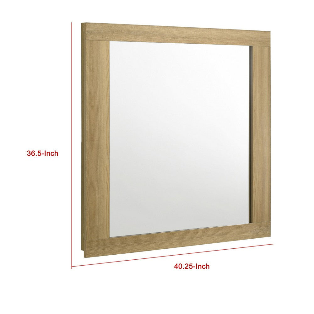 Hyle Rectangular Dresser Mirror | Italian-Inspired Design | Brown Wood BM338145