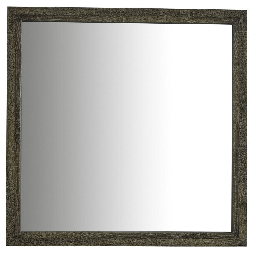 Reay Rectangular Dresser Mirror | Flat Glass Design | Oak Brown Wood BM338146