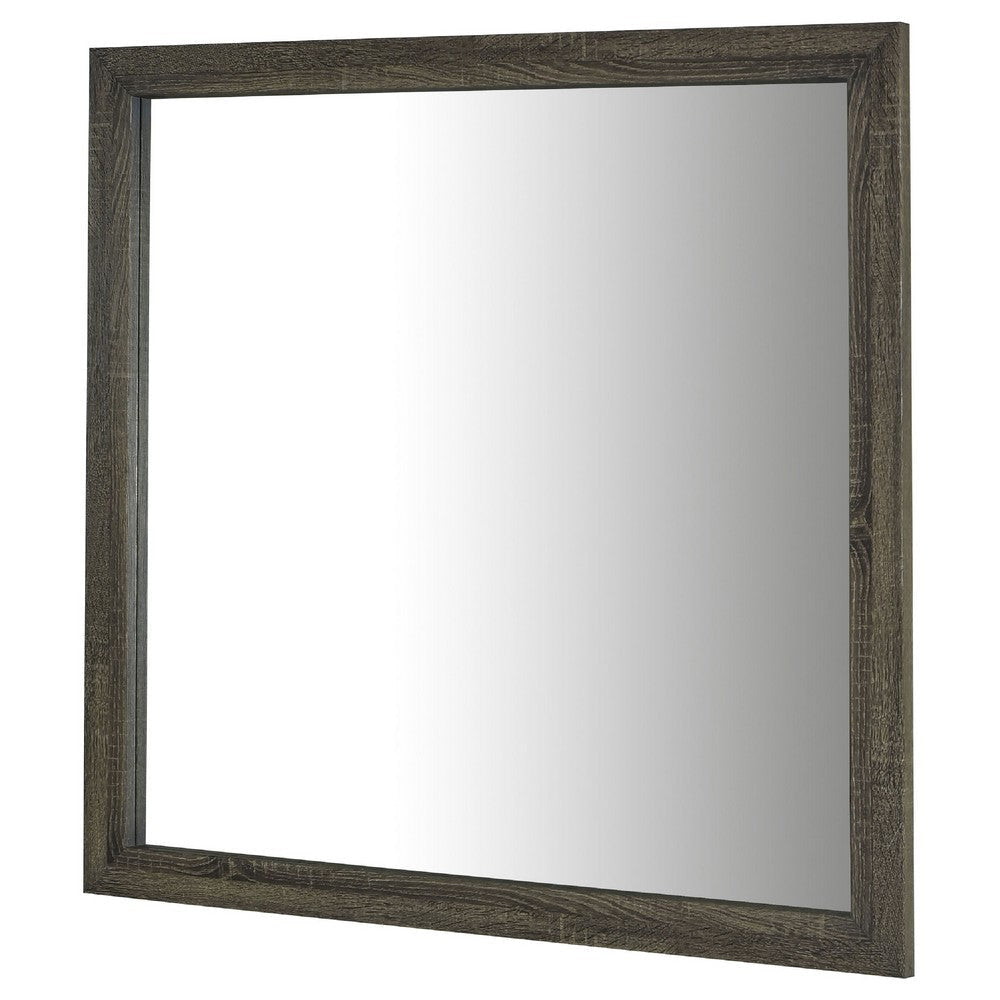Reay Rectangular Dresser Mirror | Flat Glass Design | Oak Brown Wood BM338146