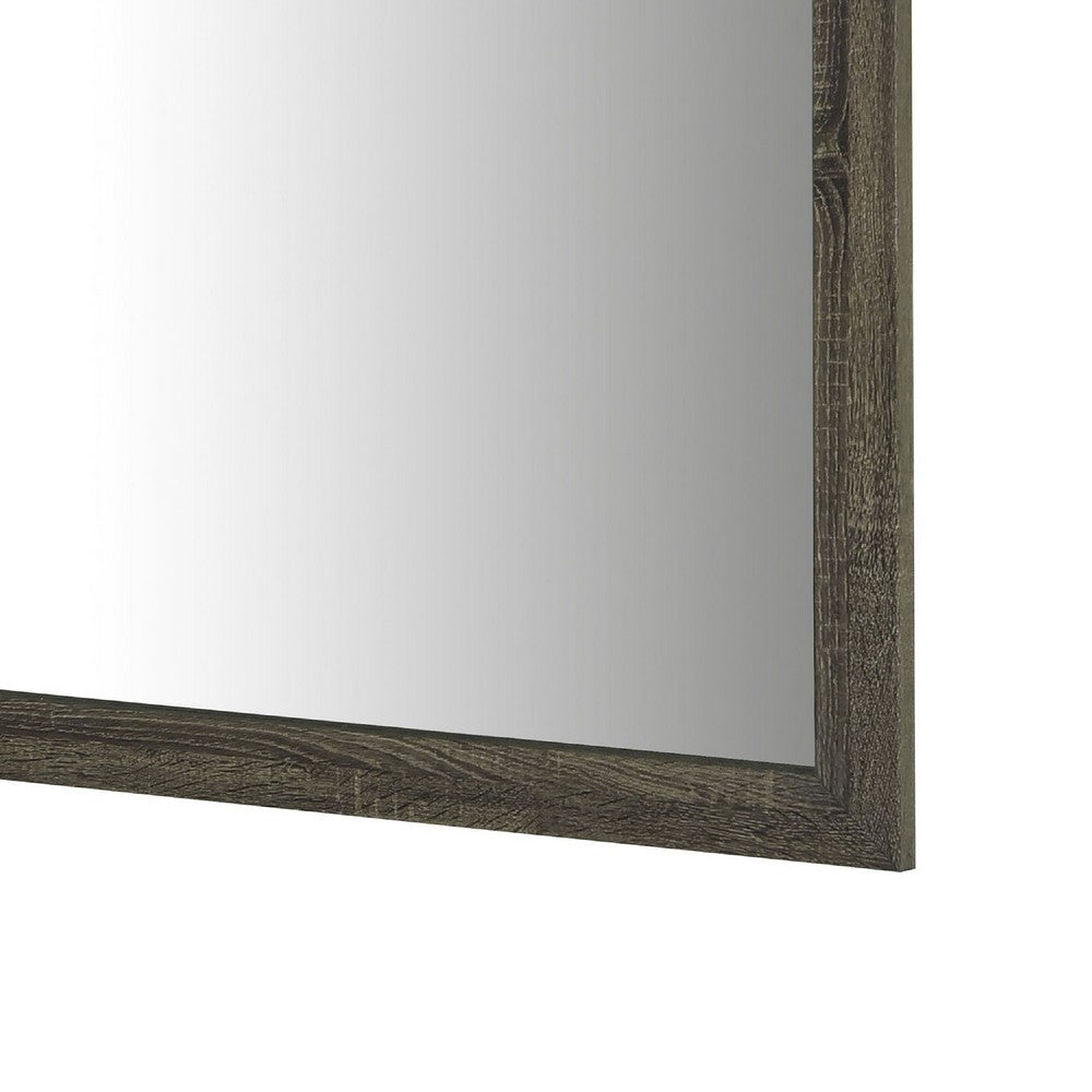 Reay Rectangular Dresser Mirror | Flat Glass Design | Oak Brown Wood BM338146