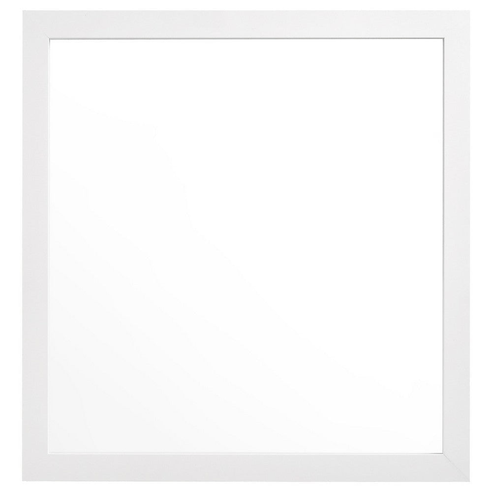 Dle Rectangular Dresser Mirror | Flush Frame | Flat Glass | White Wood BM338148