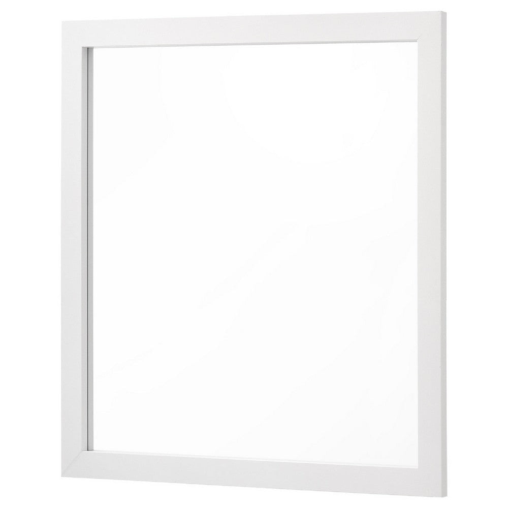 Dle Rectangular Dresser Mirror | Flush Frame | Flat Glass | White Wood BM338148
