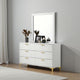 Dle Rectangular Dresser Mirror | Flush Frame | Flat Glass | White Wood
