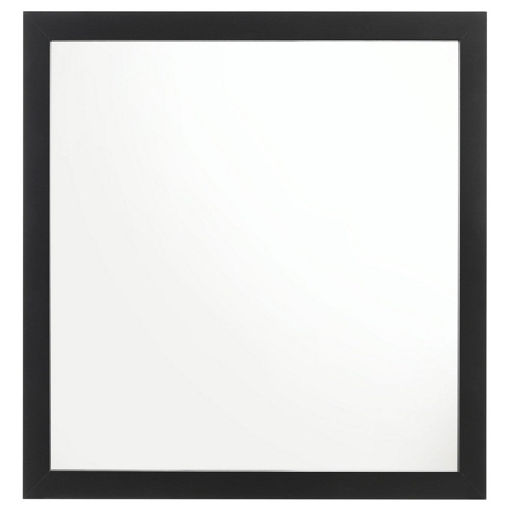 Dle Rectangular Dresser Mirror | Flush Frame | Flat Glass | Black Wood BM338149