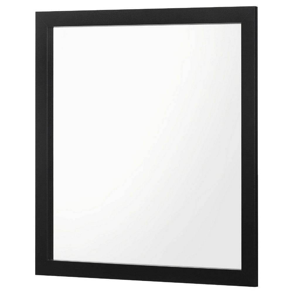 Dle Rectangular Dresser Mirror | Flush Frame | Flat Glass | Black Wood BM338149