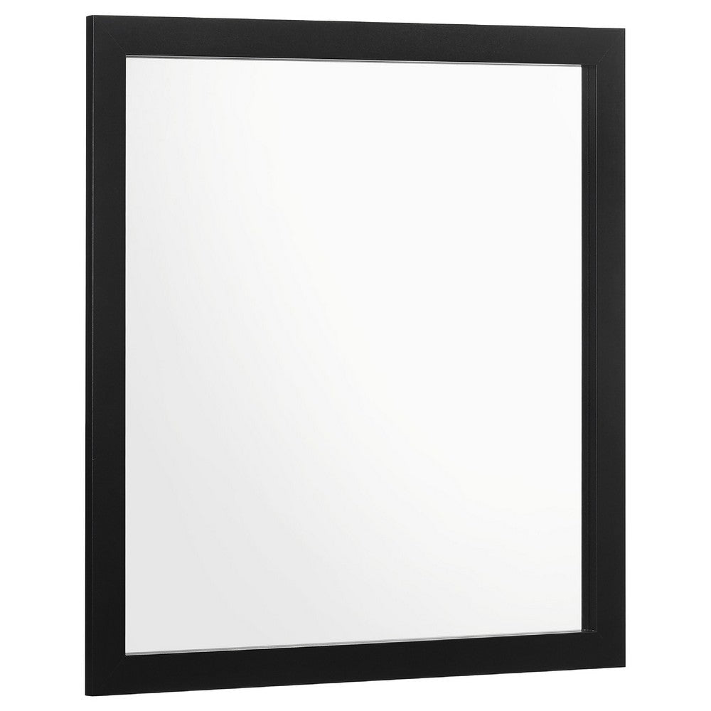 Dle Rectangular Dresser Mirror | Flush Frame | Flat Glass | Black Wood