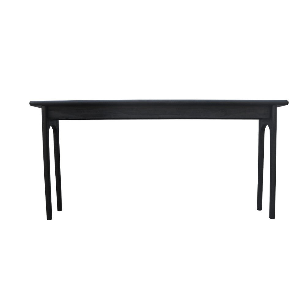 Areo Sofa Console Table | 65’’ Narrow Top w Curved Legs | Matte Black BM338154