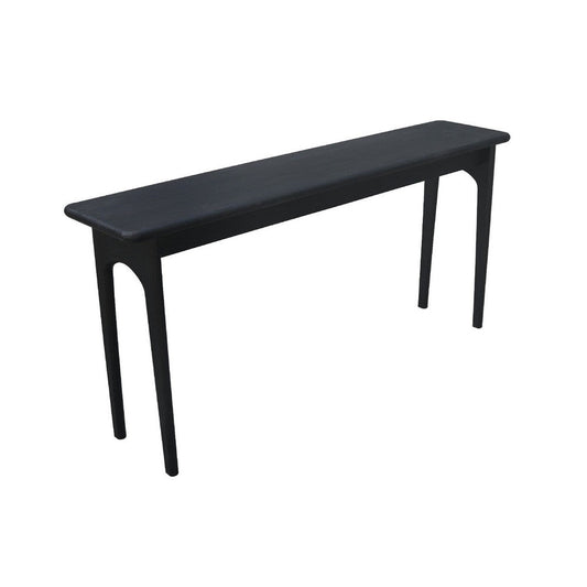 Areo Sofa Console Table | 65" Narrow Top w Curved Legs | Matte Black